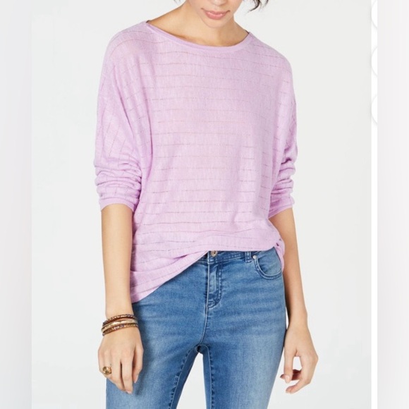 Style & Co. Sweaters - Style & Co Lightweight Purple Boatneck Sweater with Dolman Sleeves Petite Small